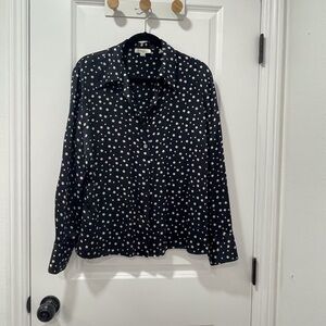Vince Polka dot satin silk top